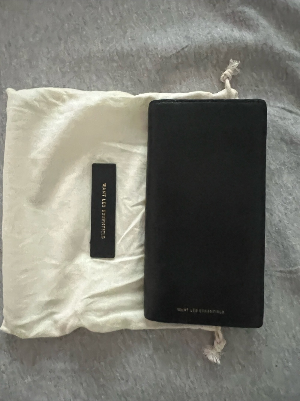 Want Les Essentiels
 Black Leather Tall Wallet